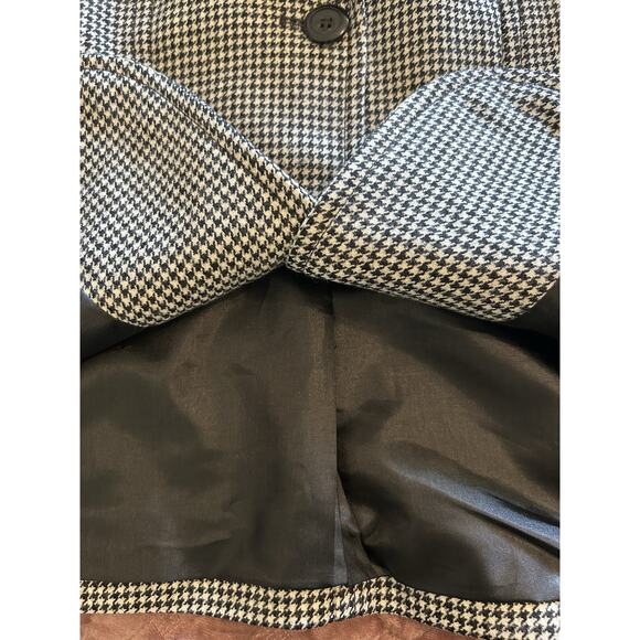 Vtg Pendleton Womens Sz 6 Blazer 100% Virgin Wool Black Houndstooth Short Jacket - Picture 11 of 16